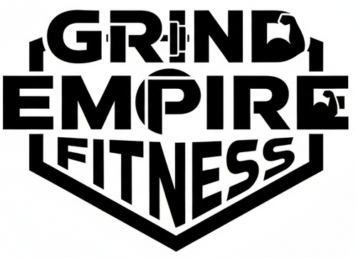 Create a unique black color logo for GrindEmpireFitness